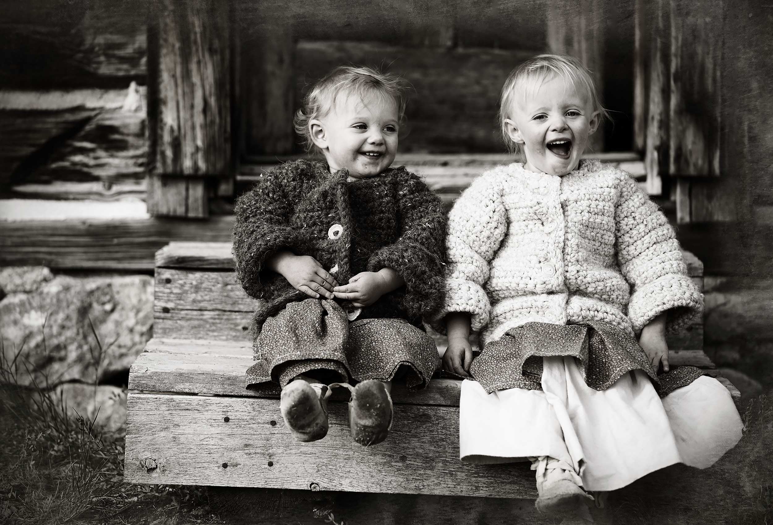 Two Little Girls Laughing