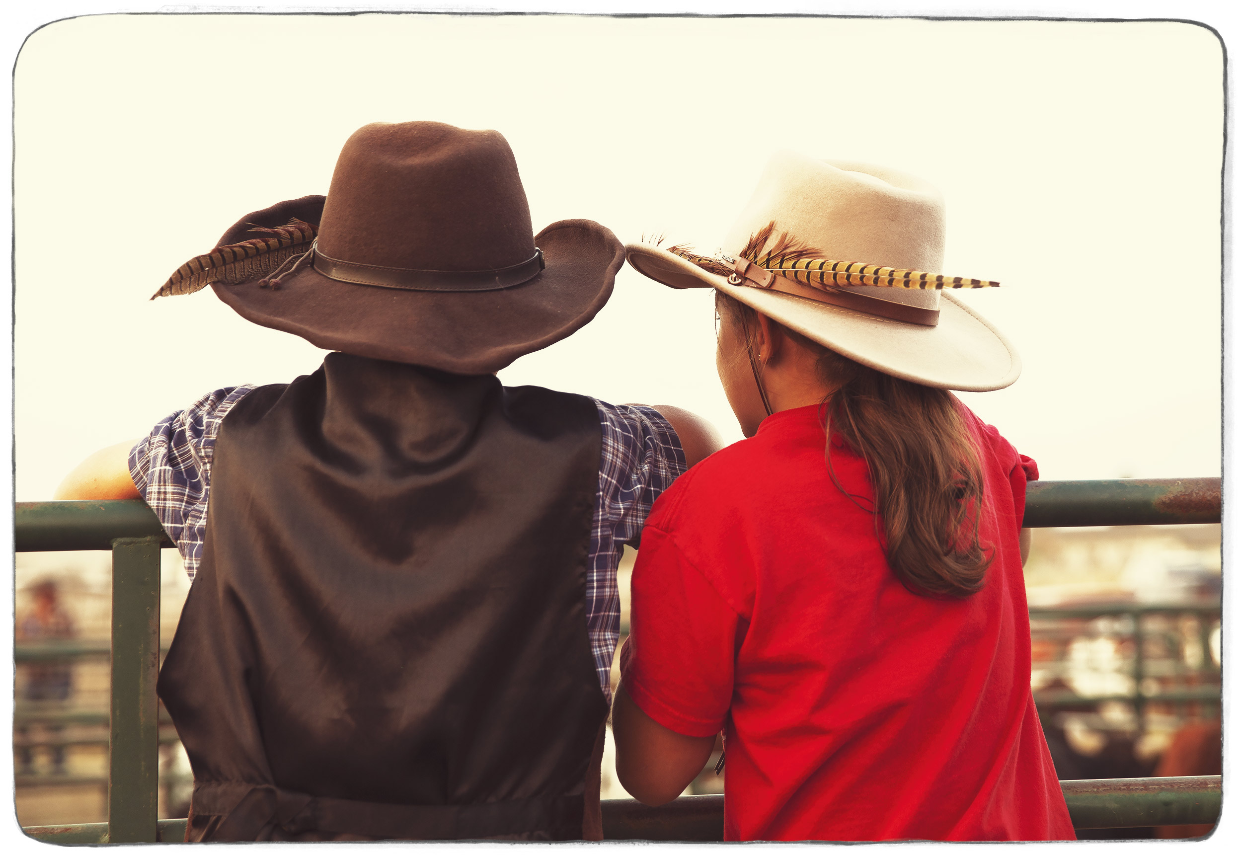 Young kids at a county fair rodeo