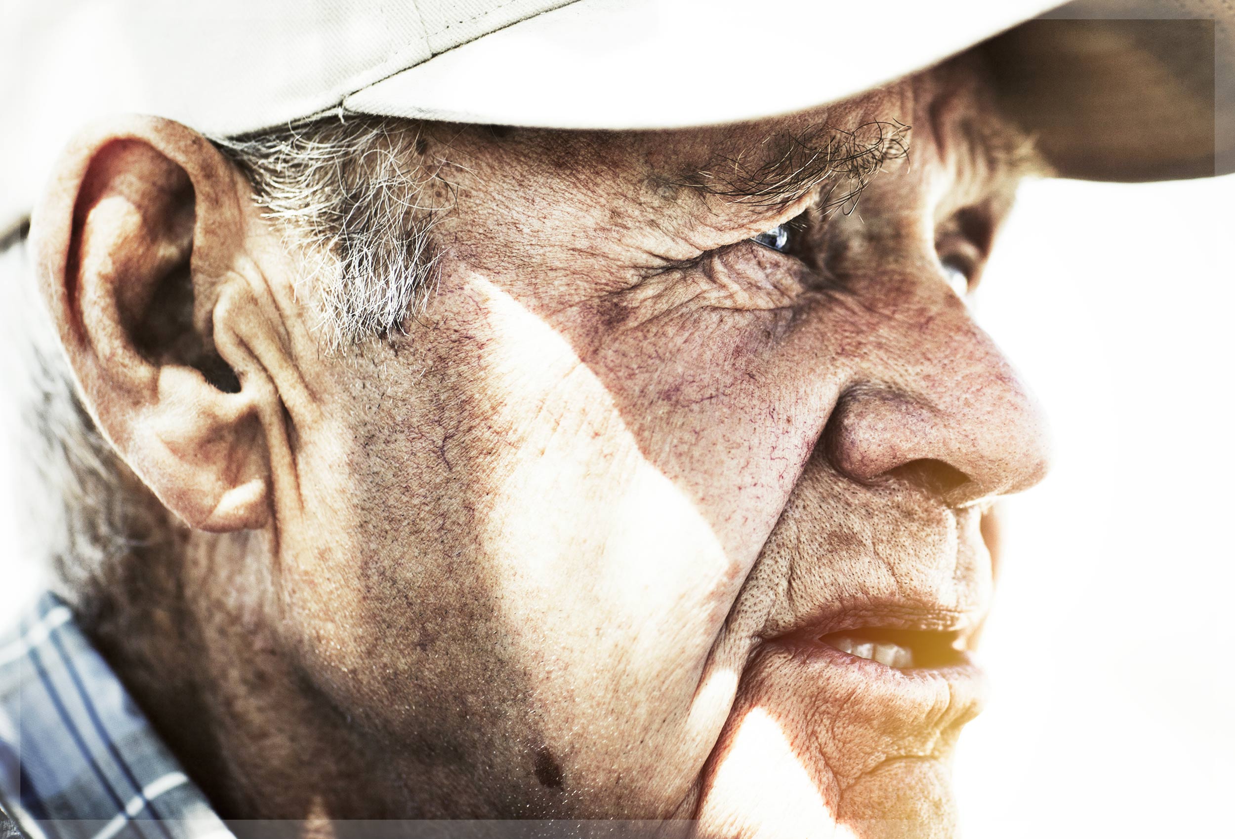 Close up image of an old rancher at The Sweet Grass County Fair in Big Timber, Montana