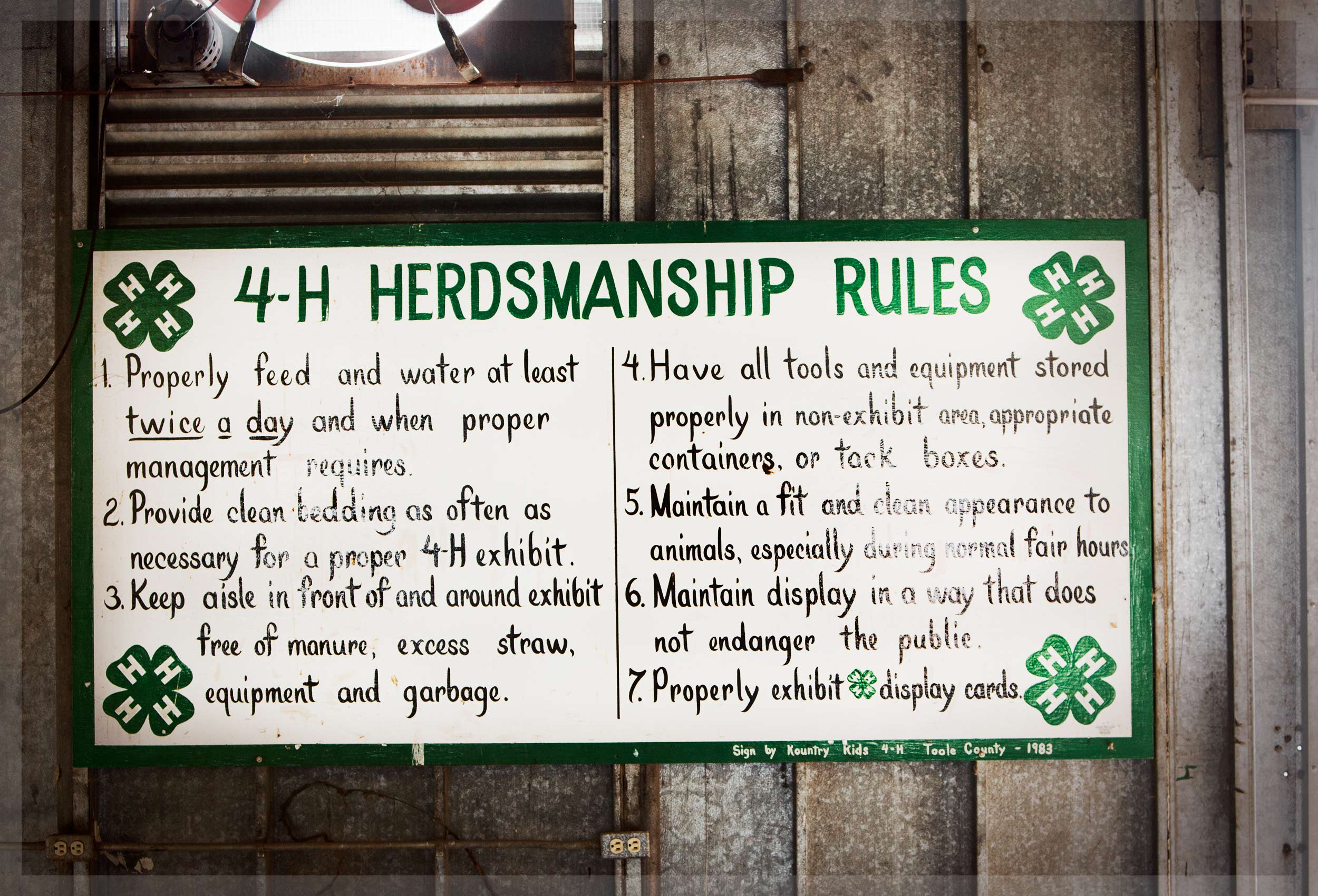 4H Sign at the Sweet Grass County Fair in Big Timber, Montana