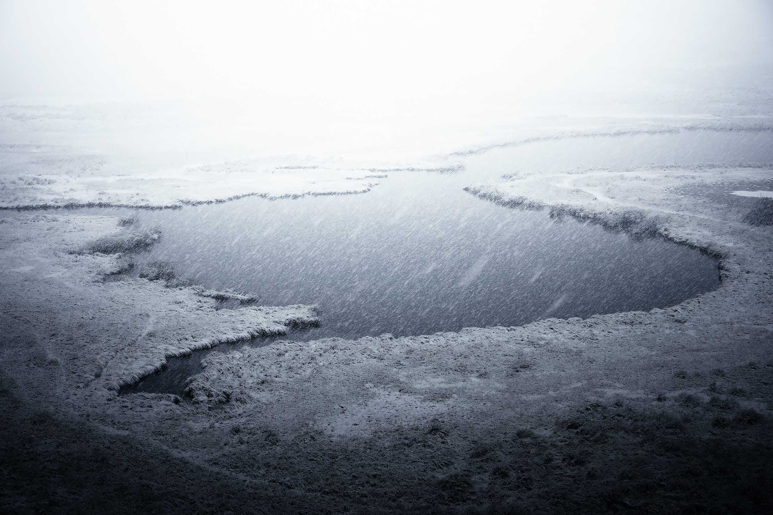 Blacktail Pond during a blizzard in Yellowstone National Park