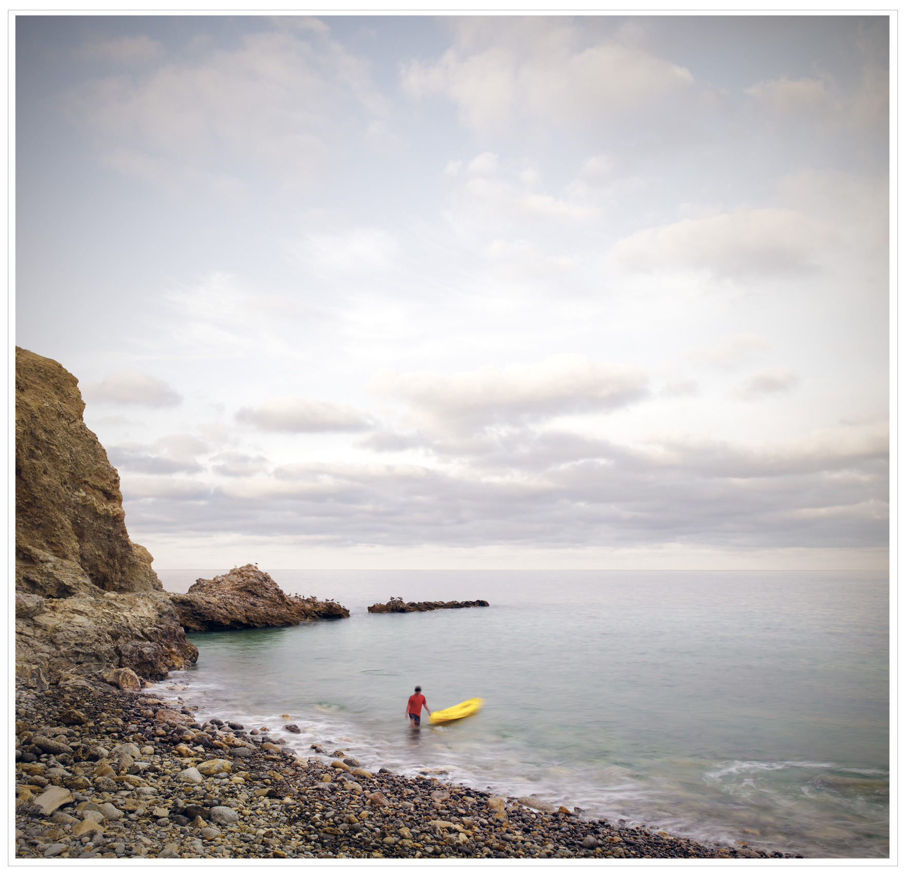 Boy with a sea kayak - print campaign for Terranea Resort & Spa